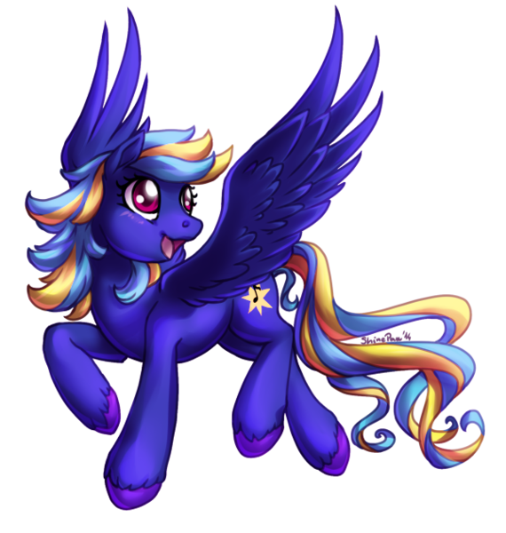 Size: 600x632 | Tagged: artist:shinepawpony, derpibooru import, multicolored hair, oc, oc:evening song, red eyes, safe, solo, unofficial characters only