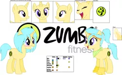 Size: 988x606 | Tagged: safe, artist:fernkitty2, derpibooru import, ponified, reference sheet, zumba, zumba fitness