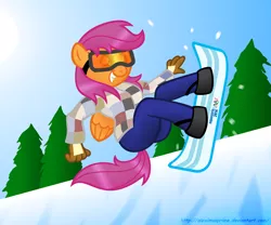 Size: 1024x853 | Tagged: anthro, artist:aleximusprime, derpibooru import, goggles, safe, scootaloo, snowboard, snowboarding, sochi 2014, solo, winter olympics