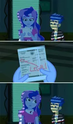 Size: 1080x1839 | Tagged: safe, derpibooru import, flash sentry, princess luna, equestria girls, equestria girls (movie), birth certificate, exploitable meme, flash's paper, implied teacher-student romance, luna's office, meme, vice principal luna