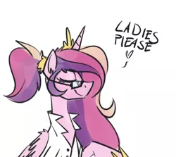 Size: 437x390 | Tagged: artist:helhoof, derpibooru import, glasses, princess cadance, safe, solo