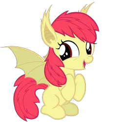 Size: 6000x6000 | Tagged: safe, artist:magister39, derpibooru import, apple bloom, bat pony, pony, absurd resolution, adorabloom, bat ponified, bloombat, cute, ear tufts, female, filly, foal, race swap, simple background, solo, transparent background, vector