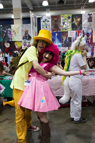 Size: 3456x5184 | Tagged: 2014, anime boston, anime boston 2014, artist:evelynnightingale, artist needed, cheese sandwich, convention, cosplay, derpibooru import, groucho mask, human, irl, irl human, photo, pinkie pie, safe