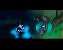 Size: 2000x1600 | Tagged: artist:gamermac, derpibooru import, nightmare moon, queen chrysalis, safe