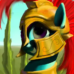 Size: 400x400 | Tagged: armor, artist:lordgood, derpibooru import, helmet, hoplite, rainbow dash, safe, solo