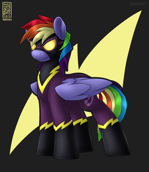 Size: 700x805 | Tagged: safe, artist:skyheavens, derpibooru import, rainbow blaze, clothes, shadowbolts, shadowbolts costume, solo