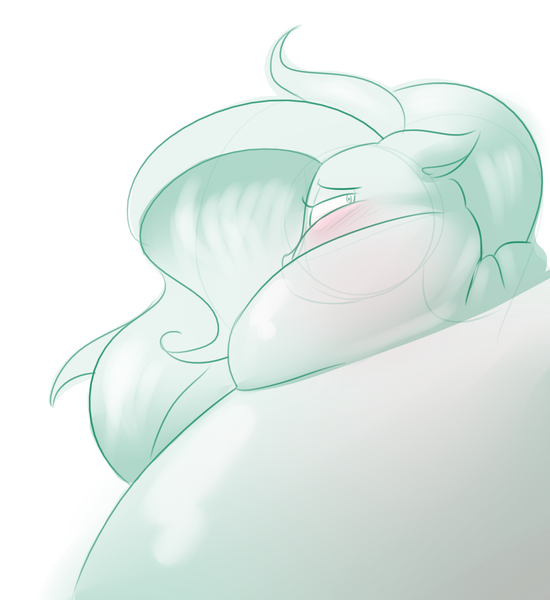 Size: 1100x1200 | Tagged: artist:secretgoombaman12345, blushing, bust, chubby cheeks, close-up, derpibooru import, double chin, fat, looking at you, mane-iac, morbidly obese, neck roll, obese, profile, safe, solo, weight gain