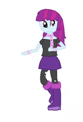 Size: 366x534 | Tagged: safe, artist:berrypunchrules, derpibooru import, mystery mint, equestria girls, 1000 hours in ms paint, background human, clothes, ms paint, rocker, simple background, skirt, solo, white background