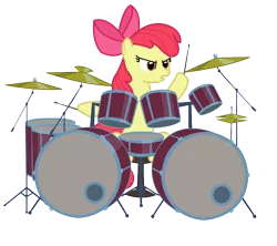 Size: 900x798 | Tagged: apple bloom, artist:1992zepeda, derpibooru import, drum kit, drums, heavy metal, metal, musical instrument, safe, solo, thrash metal