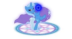 Size: 4000x2166 | Tagged: safe, artist:darkwolfmx, derpibooru import, trixie, pony, bipedal, cape, clothes, magic, solo, trixie's cape, vector