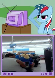 Size: 703x1000 | Tagged: derpibooru import, exploitable meme, fat, human, irl, irl human, meme, murica, obese, obligatory pony, people of walmart, photo, rainbow dash, rainbow dash salutes, safe, salute, tv meme, walmart