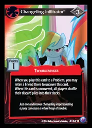 Size: 341x476 | Tagged: safe, derpibooru import, rainbow dash, changeling, canterlot nights, ccg, enterplay, mlp trading card game