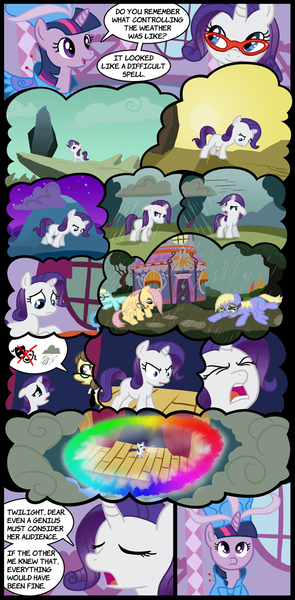 Size: 650x1320 | Tagged: safe, artist:gingermint, artist:icekatze, derpibooru import, rarity, twilight sparkle, magical mystery cure, alternate universe, comic, swapped cutie marks