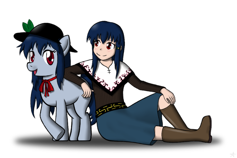 Size: 930x620 | Tagged: artist:grotar00, derpibooru import, female, hinanai tenshi, mare, ponified, safe, self ponidox, touhou