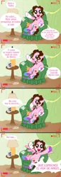 Size: 1024x2978 | Tagged: aaron pony, angel pony, artist:shinta-girl, ask a pony, comic, couch, derpibooru import, male, oc, oc:shinta pony, paint, paint on fur, safe, solo, spanish, tumblr, unofficial characters only