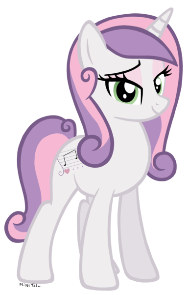 Size: 1596x2496 | Tagged: safe, artist:missitofu, derpibooru import, sweetie belle, bedroom eyes, dreamworks face, eyeshadow, makeup, older, simple background, smiling, solo, transparent background, vector