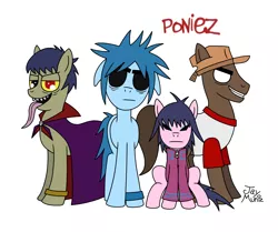 Size: 3072x2572 | Tagged: 2-d, artist:jay muniz, derpibooru import, gorillaz, murdoc, noodle, ponified, russel, safe