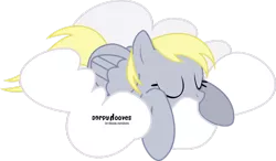 Size: 1024x600 | Tagged: safe, artist:oobrushstrokeoo, derpibooru import, derpy hooves, pegasus, pony, cloud, eyes closed, female, hooves, lying on a cloud, mare, on a cloud, prone, simple background, sleeping, solo, transparent background, wings