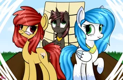 Size: 7141x4688 | Tagged: safe, artist:axioma_dice, derpibooru import, oc, unofficial characters only, alicorn, earth pony, pegasus, pony, absurd resolution