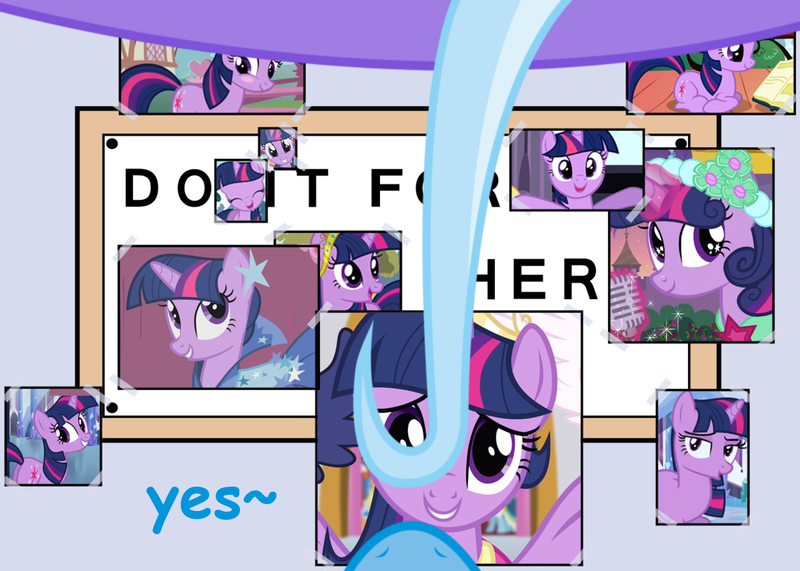 Size: 1280x914 | Tagged: safe, derpibooru import, trixie, twilight sparkle, twilight sparkle (alicorn), alicorn, pony, do it for her, female, lesbian, mare, meme, offscreen character, pov, shipping, the simpsons, twixie, yes