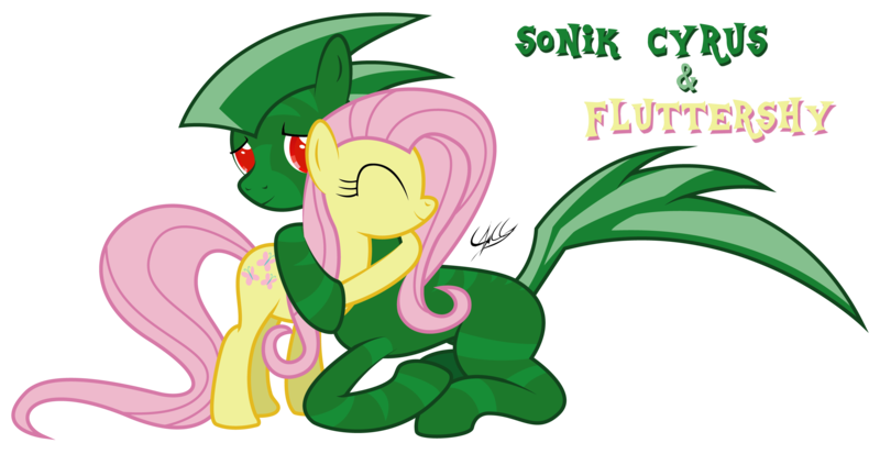 Size: 3017x1559 | Tagged: safe, artist:ponychaos13, derpibooru import, fluttershy, oc, canon x oc, female, male, straight