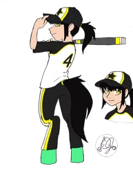Size: 1158x1500 | Tagged: ambiguous gender, artist:dj-black-n-white, baseball bat, baseball cap, colored, derpibooru import, female, hat, oc, oc:mistake, offspring, parent:queen chrysalis, safe, satyr, simple background, transparent background, unnamed oc, unofficial characters only