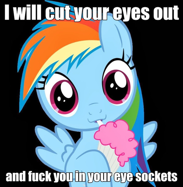 Size: 759x778 | Tagged: caption, cute, derpibooru import, dissonant caption, filly, filly rainbow dash, grimcute, image macro, implied futa, implied rape, implied skullfucking, looking at you, meme, milkshake, rainbow dash, semi-grimdark, solo, source needed, suggestive, two extra holes, vulgar, wide eyes, younger