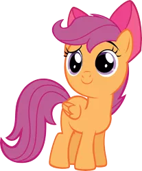 Size: 6627x8000 | Tagged: absurd resolution, artist:jailboticus, bow, cute, cutealoo, derpibooru import, safe, scootaloo, simple background, solo, somepony to watch over me, transparent background, vector