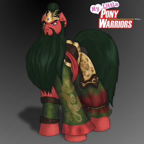 Size: 500x500 | Tagged: safe, artist:dreadcoffins, derpibooru import, ponified, earth pony, pony, beard, dynasty warriors, epic beard, guan yu, koei, red hare, romance of the three kingdoms, shu, solo