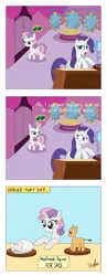 Size: 1280x3300 | Tagged: artist:drakxs, bait and switch, cat, comic, dark comedy, donkey, misunderstanding, money, pun, rarity, shocked, suggestive, sweetie belle, vulgar