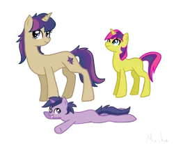 Size: 1207x1000 | Tagged: artist:mashaheart, blank flank, derpibooru import, oc, oc:ace, oc:bookworm, oc:libra, offspring, parent:comet tail, parents:cometlight, parent:twilight sparkle, safe, siblings, simple background, transparent background, unofficial characters only