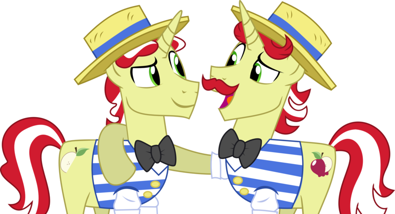 Size: 3001x1623 | Tagged: safe, artist:nero-narmeril, derpibooru import, flam, flim, pony, unicorn, leap of faith, duo, duo male, flim flam brothers, male, simple background, stallion, transparent background, vector