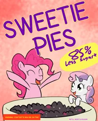 Size: 1000x1239 | Tagged: artist:empyu, cereal, derpibooru import, pinkie pie, product placement, safe, sweetie belle