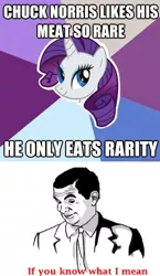 Size: 594x1025 | Tagged: derpibooru import, if you know what i mean, meme, mr bean, rarity, safe