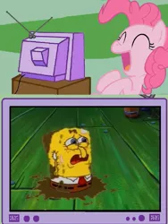 Size: 729x972 | Tagged: safe, derpibooru import, pinkie pie, exploitable meme, fools in april, image, jpeg, meme, obligatory pony, spongebob squarepants, spongebob squarepants (character), tv meme