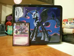 Size: 3648x2736 | Tagged: derpibooru import, enterplay, foil, lunchbox, merchandise, nightmare moon, princess luna, safe, trading card