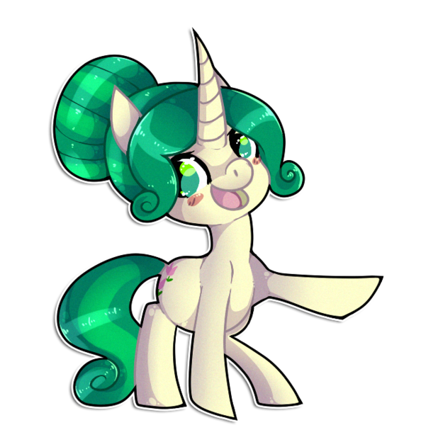 Size: 673x653 | Tagged: safe, artist:cappydarn, derpibooru import, oc, oc:felicity mossrock, unofficial characters only, pony, unicorn, curved horn, simple background, solo, transparent background