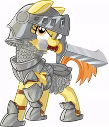 Size: 827x966 | Tagged: armor, artist:atonewiththepants, derpibooru import, oc, safe, solo, sword, unofficial characters only