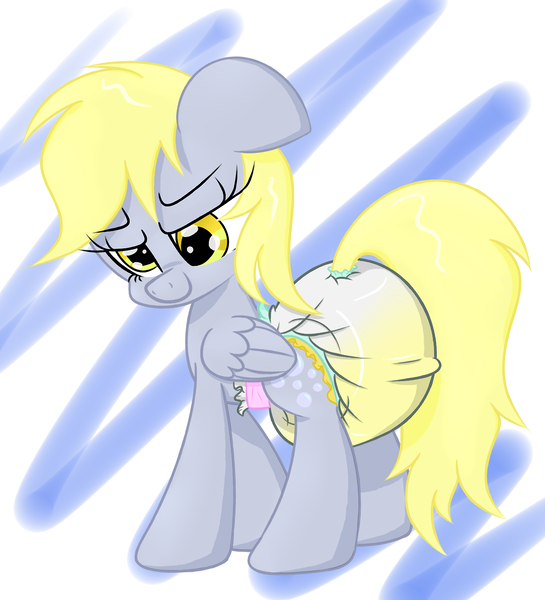 Size: 1280x1408 | Tagged: questionable, artist:skitter, derpibooru import, derpy hooves, pegasus, pony, diaper, diaper fetish, female, mare, poofy diaper, solo, solo female, urine, wet diaper