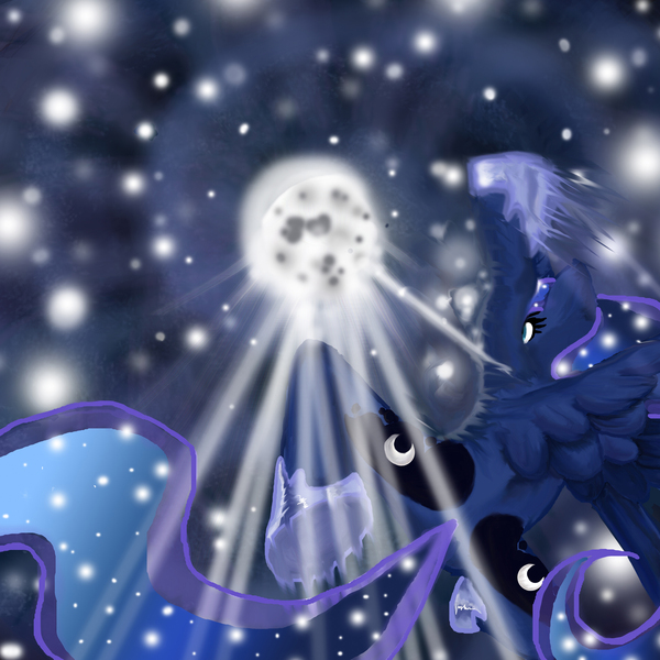 Size: 3000x3000 | Tagged: artist:lotusmist, moon, princess luna, safe, solo