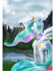 Size: 1700x2206 | Tagged: artist:lotusmist, princess celestia, safe, solo