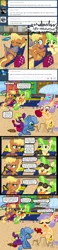 Size: 640x2738 | Tagged: artist:ficficponyfic, beach, beach chair, beach towel, beach umbrella, bucket, changeling, chickadee, clothes, cookie crumbles, crab, cupcake, cyoa, cyoa:peachbottom's quest, jezzie belle, ms. harshwhinny, ms. peachbottom, oc, one-piece swimsuit, safe, sandcastle, seashell, shovel, sunglasses, swimsuit, tumblr, whip