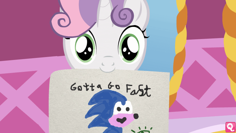 Size: 799x450 | Tagged: coloring with sweetie belle, crossover, derpibooru import, exploitable meme, gotta go fast, meme, safe, sanic, sanic hegehog, sonic the hedgehog, sonic the hedgehog (series), sonic x, stylistic suck, sweetie belle