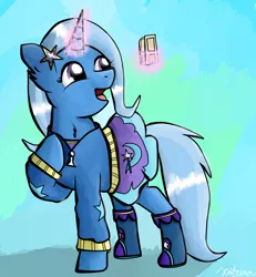 Size: 3600x3900 | Tagged: safe, artist:katrina-mae, derpibooru import, trixie, pony, unicorn, clothes, cute, diatrixes, equestria girls outfit, female, magic, mare, peanut butter crackers, solo, that pony sure does love peanut butter crackers