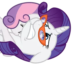 Size: 1024x941 | Tagged: safe, derpibooru import, edit, screencap, rarity, sweetie belle, hape, out of context