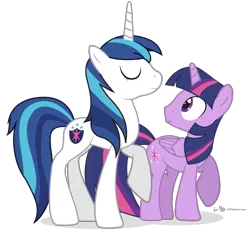 Size: 960x900 | Tagged: safe, artist:dm29, derpibooru import, shining armor, twilight sparkle, twilight sparkle (alicorn), alicorn, unicorn, brother and sister, duo, dusk shine, female, gleaming shield, male, prince dusk, raised hoof, rule 63, simple background, transparent background