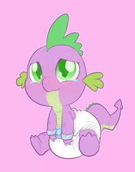 Size: 1280x1622 | Tagged: safe, artist:cuddlehooves, derpibooru import, spike, cuddlehooves is trying to murder us, cuffs, cute, diaper, poofy diaper, solo, spikabetes