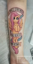Size: 536x1024 | Tagged: artist:spiggy-the-cat, derpibooru import, fluttershy, human, irl, irl human, lyrics, manly as fuck, motivational, old banner, photo, quote, safe, tattoo, the smiths