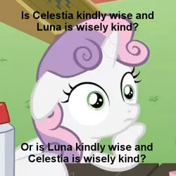 Size: 500x500 | Tagged: derpibooru import, edit, edited screencap, exploitable meme, gork and mork, image macro, meme, ork, safe, screencap, sisterhooves social, solo, sudden clarity sweetie belle, sweetie belle, warhammer 40k, warhammer (game)