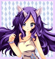 Size: 848x900 | Tagged: artist:abbyc26, bracelet, derpibooru import, eared humanization, horned humanization, human, humanized, rarity, safe, solo